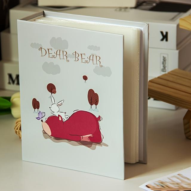 TEMU 1 шт. Милий невеликий фотоальбом з 100 кишенями для фото 4x6 - Портативна книжка для фотографій, Чарівний альбом для декору, подорожей, вечірок (Папір) - Замінні сторінки