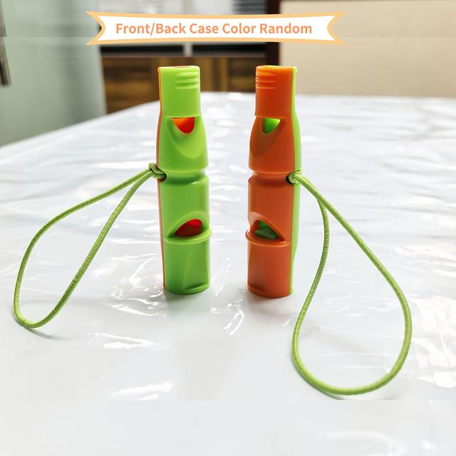 TEMU 2pcs Set Of Dual-sound Frequency Dual-color Whistle, To Train With Different Commands, All Purpose Stop-barking Whistle, With