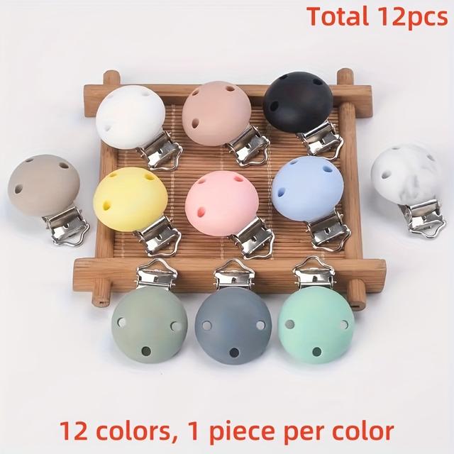 TEMU 4/12 Stück Silikonclips, gemischte dreilochige Silikonclips in 12 Farben, rutschfeste Clips, Befestigungsclips, Perlenkette/Schmuckherstellung Zusätze