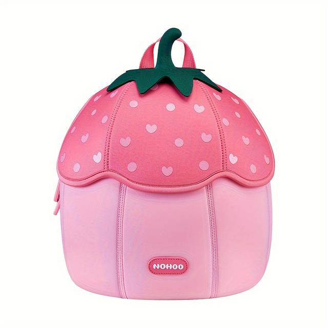 TEMU Kids Backpack For School Creative 3d Strawberry - Gift For Girls Boys With Adjustable Padded Straps, Lightweight, Ideal Birthday & Cute Gift 3-12