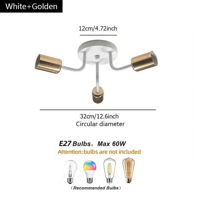 TEMU Een moderne minimalistische kroonluchter met E27-fittingen in kleur, geschikt voor eetkamers, bars, keukens en slaapkamers, perfect voor Halloween en Kerstmis (lampen niet inbegrepen)