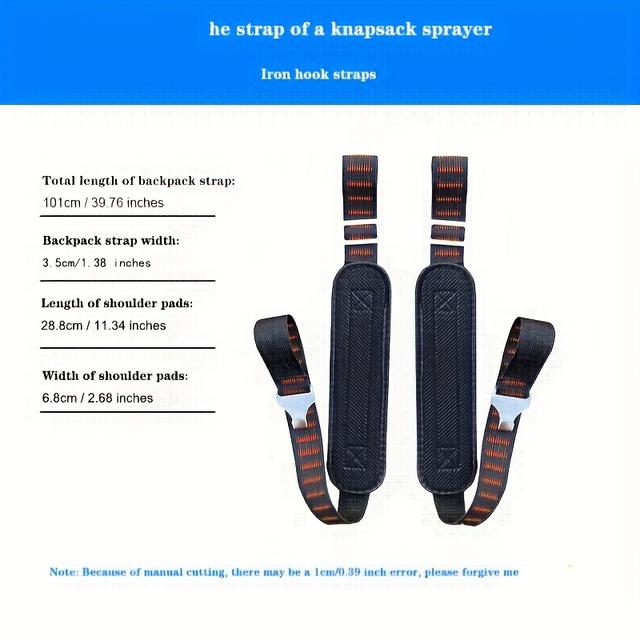 TEMU Ein Paar landwirtschaftliche elektrische Sprühgeräte-Schultergurte, Rucksack-Stil manuelle Sprühgeräte-Schulterpolster, mit verbreiterten, verstärkten verstärkten