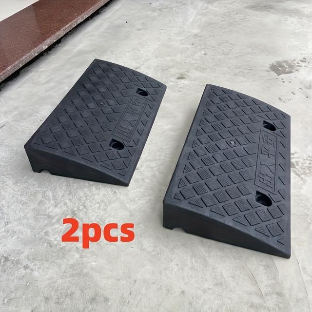 TEMU New Model: A Pair Of 19.7x10.63x3.54 Inch Threshold Ramps, Thickened And Portable For Cars, Includes Installation Bolts, Suitable For Outdoor Use With Cars, Wheelchairs, Or Pets