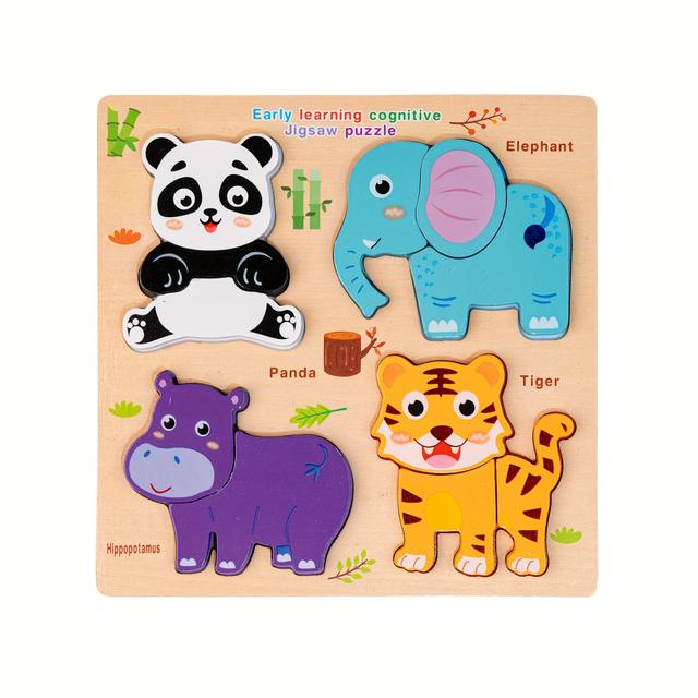 TEMU Wooden 3d Inlay Puzzle Board, Themes Available In Vibrant Colors. Enhances Skills And Thinking - Holiday Gift For Boys Or Girls