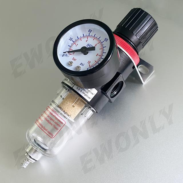 TEMU 1pc Afr-2000 Air For Pneumatic Treatment, Featuring A Pressure Regulator, Compressor Reducing Valve, And Oil-water Separator With An Afr2000 Gauge