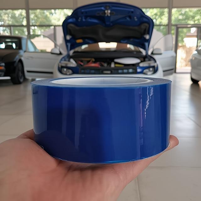 TEMU Blue Pe Wheel Rim Protector Film, Adhesive, Scratch-resistant, Aluminum Alloy Door & Window Self-adhesive Tape, Car Repair Patch Tool, Indoor Wall & Body Art Application, Decorative Tape