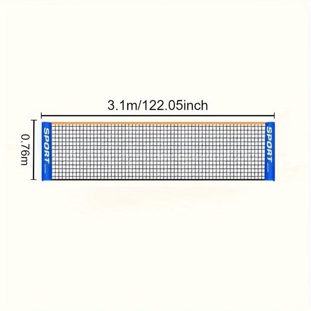 TEMU 1pc Portable Folding Standard Badminton Nets, Indoor Outdoor Sports Net For Training Competition Without Bracket-suitable For Festival Celebration