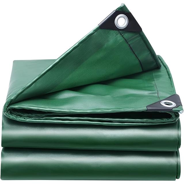 TEMU Heavy-duty Pvc Tarp, 650gsm, With Reinforced Metal Grommets, Tear Resistant, Uv Resistant, Perforated, Camping Pad Truck Cover Garden Protection Tarp Thickness Up To 0.58mm