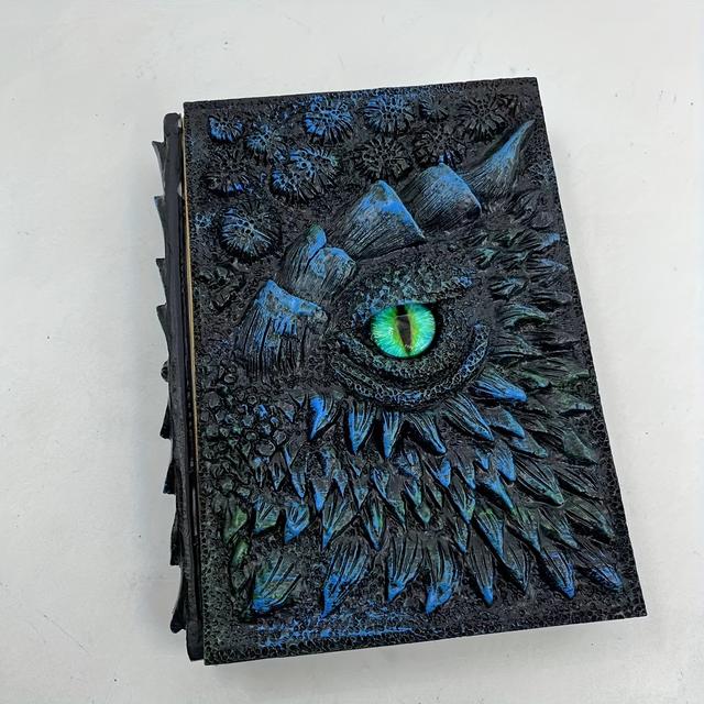 TEMU 1 Stück, Cooles, Stilvolles Harzhandwerk, Magisches Augendrachen-Buch Harzdekoration, Notizbuch, für Heim-Schreibtischdekoration, Bücherregaldekoration, Bürobedarfsdekoration, Schüler-Notizbuch