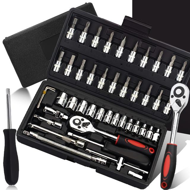 TEMU 45pcs Lightweight Screws Set | Magnetic Screwdriver Tool With Slotted Square | For Home Or Car, Decorating Toolbox, Men, Gifts