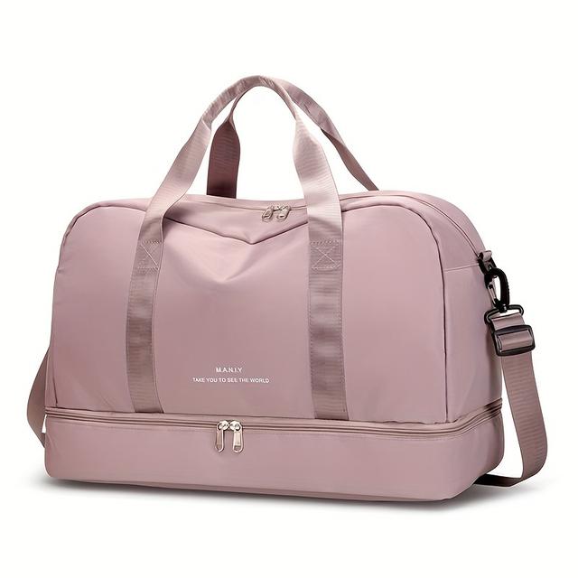 TEMU Bolso de Viaje Expandible, Bolso Deportivo, Bolso de Gimnasio, Bolso de de Gran Capacidad para Mujer, Bolso de Equipaje Multifuncional Ligero con Cremallera