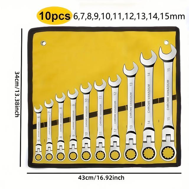 TEMU Ratschen-Set mit Beweglichem Kopf, Spiegel Chromplattiert, Offene Pflaumenblüte Schnellratsche Komplettset Hardware-Werkzeuge