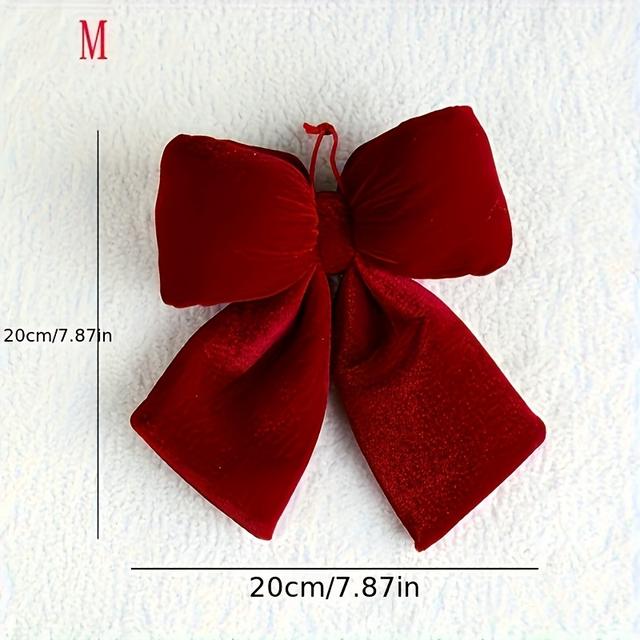 TEMU Textured 3d Bow, Large Red Bow, S/m/l Sizes , Velvet Bow, Christmas Tree Ornament, Holiday Decoration, Gift Wrapping, Suitable For Weddings, Christmas, Thanksgiving, New Year, Valentine's Day