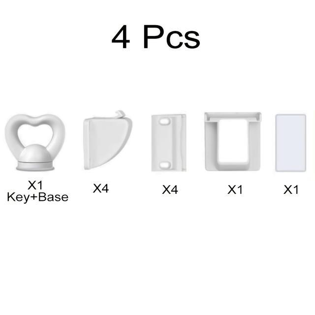 TEMU Easy-install Drawer Locks - Multifunctional Safety With Adhesive Backing, No Tools Required, Paint-finished Plastic For Cabinets & Drawers