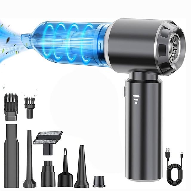 TEMU Porszívó, 22000PA Kézi Porszívó, 4-in-1 Sűrített Levegős Porfúvó & Légfúvó & Pumpa Kézi Porszívó Brushless Motorral, Otthonra, Irodába, Kempingezéshez