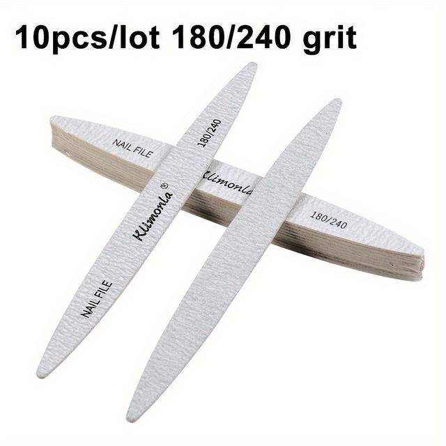 TEMU Oval Nail Files With Grit Options Of 100/180 And 180/240, Available Colors - Pack Of 10pcs.