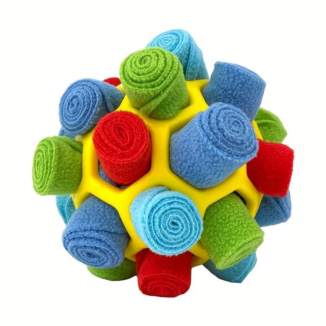 TEMU 1 Unidad, Juguete De Peluche Para Mascotas, Juguete Interactivo Para Olfatear Para Perros, Juguete De Pelota Masticable Con Fugas De Comida Para Entrenamiento De Mascotas, Limpieza De Dientes