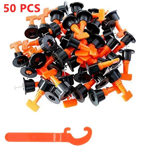 TEMU 50 Pieces Of Reusable Gasket Floor Leveling Tile Leveler, Floor Leveling Agent, Used For Systematic Construction Of Building