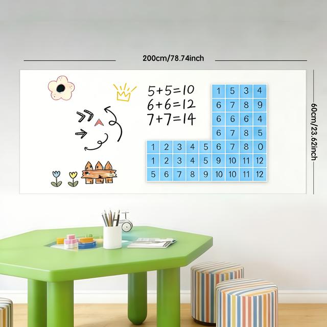 TEMU 1 rulle självhäftande whiteboard- och tavla väggdekor, för meddelanden, ritning och hem- eller kontorsinredning