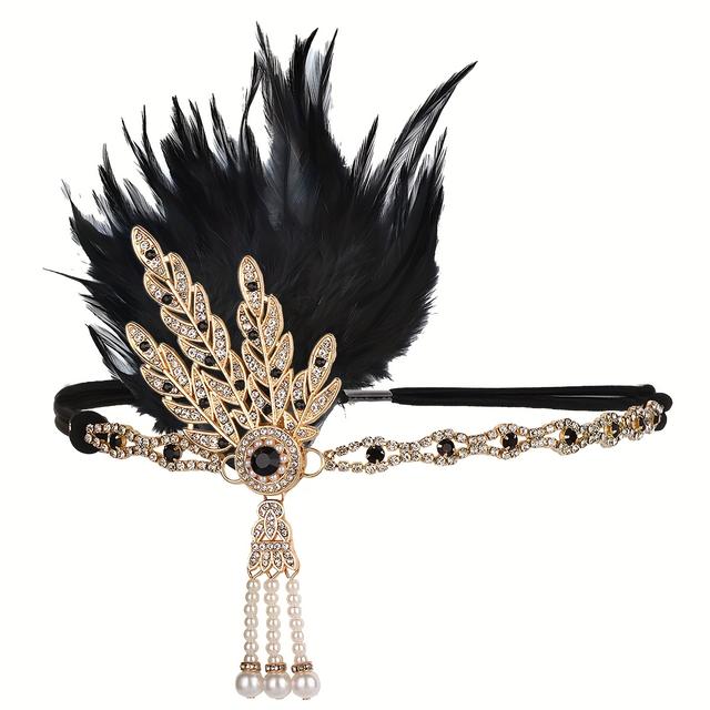 TEMU 1pc Of 1920s Women's Vintage Accessories, Elegant And Sexy Outfit Embellishments, High-end Accessories For A Singles Party Or Masquerade Headband.