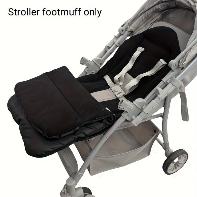 TEMU A Single Pack Of Black Windproof Footmuff For Strollers, Made Of Durable Polyester, Suitable For Outdoor And Indoor Use, Perfect For Keeping Warm In Winter