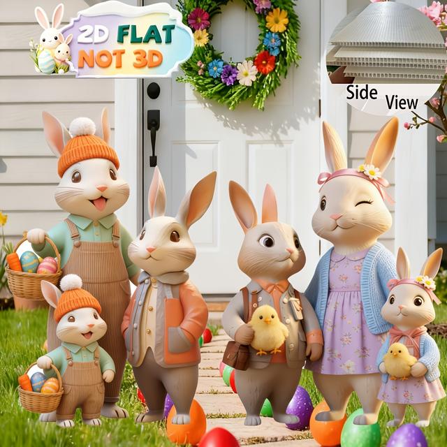 TEMU 2D Flach, [2D Flach] 2D Plan, 2 Sets Hof Dekorationsstange Stil Outdoor Kunststoff Feiertagsdekoration, 2D Flach