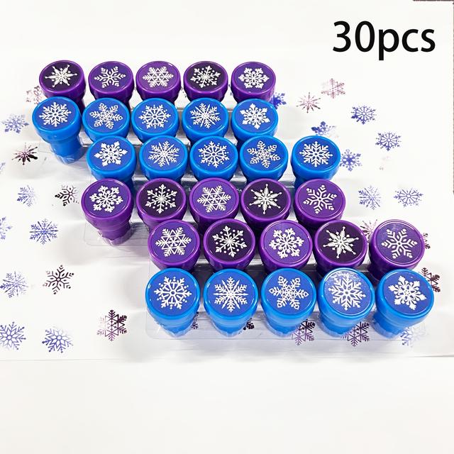 TEMU 10/20/30pack Snowflake Stamp Set | Reusable Gifts, Classroom Rewards, Carnival Prizes, Made Of Plastic, Mixed Colors