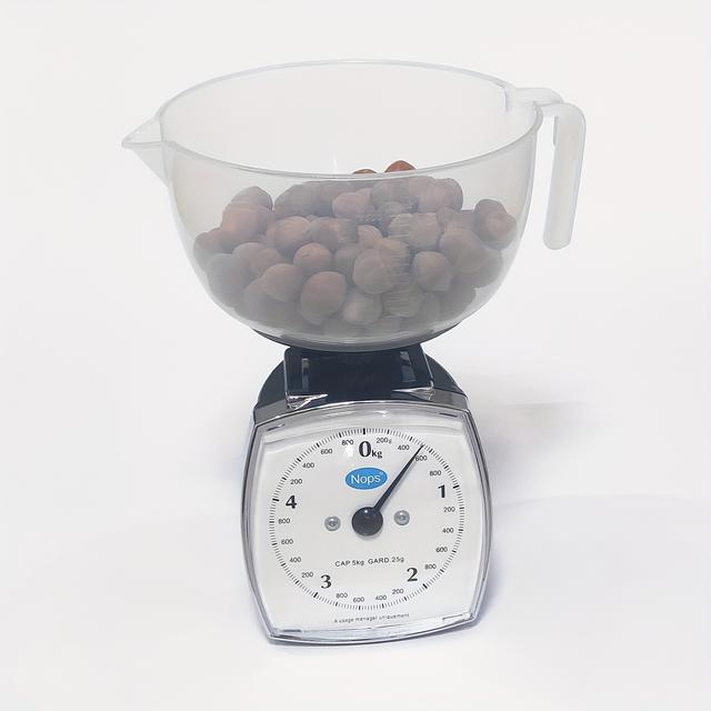 TEMU A 5kg Kitchen Scale With A Spring Mechanism, Suitable For Weighing Solid And Liquid Ingredients, With A Measuring Cup For Baking.