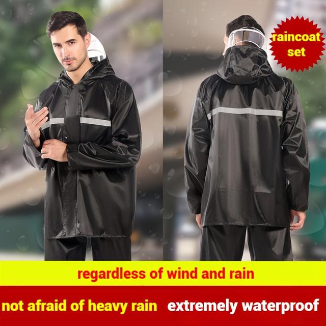 TEMU Breathable High-performance Rainwear Set - Suitable For Motorcycling, Outdoor Sports, Hiking, And Traveling