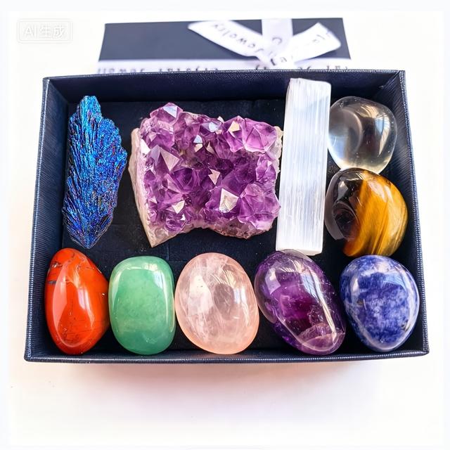 TEMU Natural Crystal Gift Set, Elegant Amethyst Cluster Combination Pack For Beginners. Ideal For Gifting During Black History Month, Easter, And 's Day.