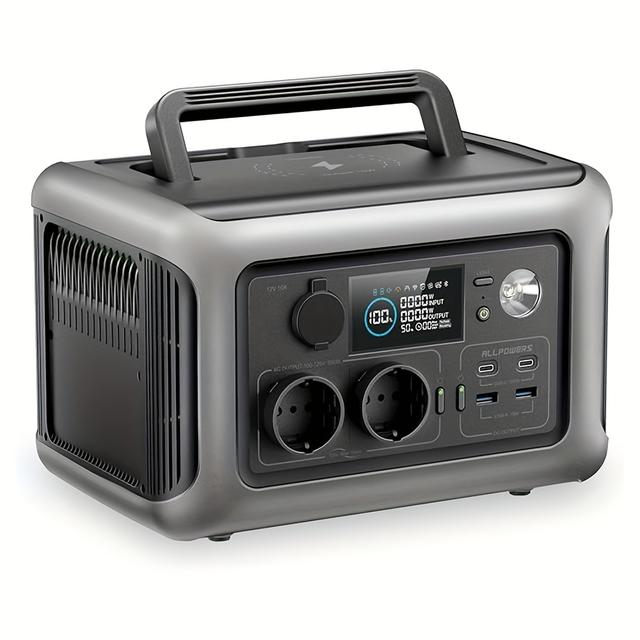 TEMU Allpowers 299wh Portable Power Station Lifepo4 Battery Ac Output Solar Generator With Batteries, 0-100% In 1 Hour For Camping, Motorhome, Emergency