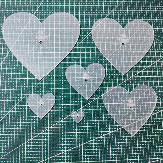 TEMU 6 stuks Acryl Hart Stencil Template, Quilting Naaien Precisie Liniaal voor DIY Crafts Kleding Jurk Patchwork Naaien Benodigdheden Quilling Tool