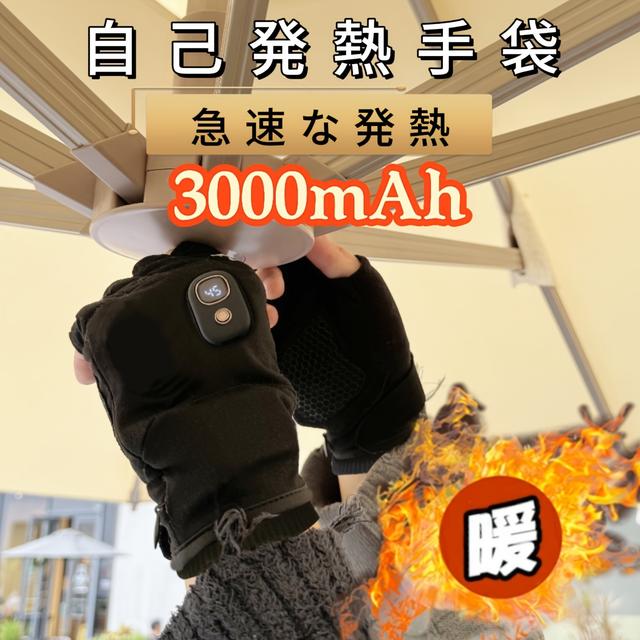 TEMU ス ヒーテッドグローブ タッチスクリーン対応 - 温度調節可能＆洗える スマートフォン＆タブレット対応 - 冬のサイクリング、アウトドアスポーツに最適 - 男女兼用の寒さ対策ギフト (3000mAh)