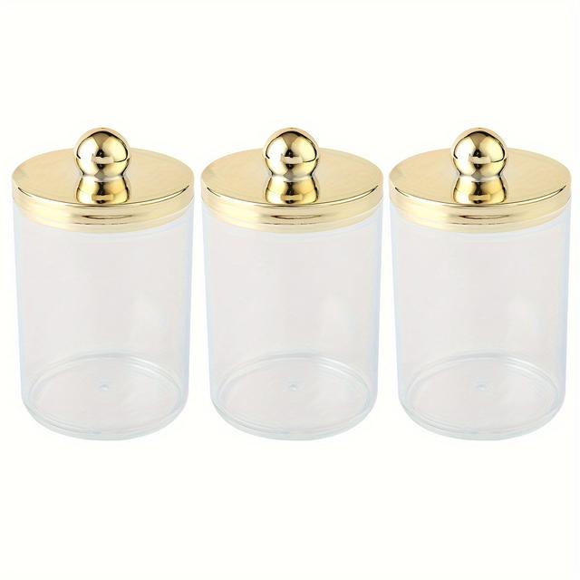 TEMU Wattestäbchen-Behälter, 10oz Apothekerglas Klare Aufbewahrungsbox Make-up-Organizer, Badezimmer-Dispenser