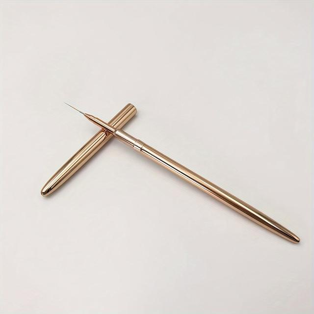 TEMU 1 ks růžově zlatého na zdobení nehtů, sada ultra tenkých detailizačních per pro design nehtů s kovovou rukojetí