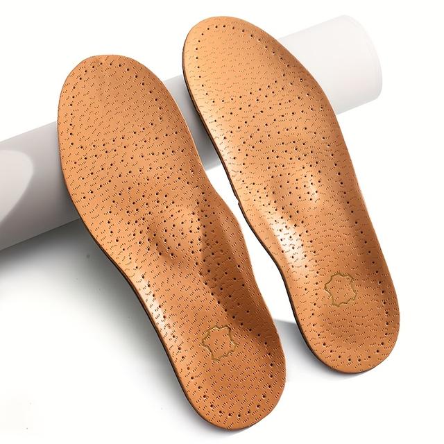 TEMU Hot New Upgraded Product - Genuine Leather Comfortable Arch Support Insole, Tpu Arch Clamp And Heel Cushion, Comfortable And Breathable Anti-slip Dress Shoe Insole