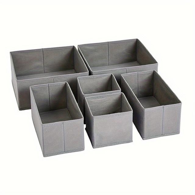TEMU 6pcs Textile Drawer Organizer Set | Clothes, Socks, And Underwear Storage Boxes For Nursery, Bedroom, And Closet - Perfect For Dresser And Drawer Storage By Lattby
