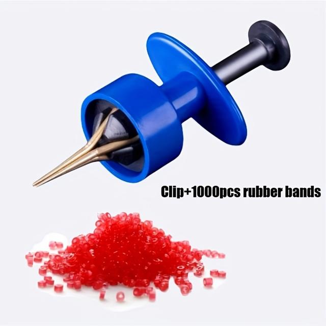 TEMU 100/1000pcs Rubber + Metal Red Worm Feeding Bait Device Rubber Band Piercing Red Worm Binding Device Fishing Gear Hooking Device