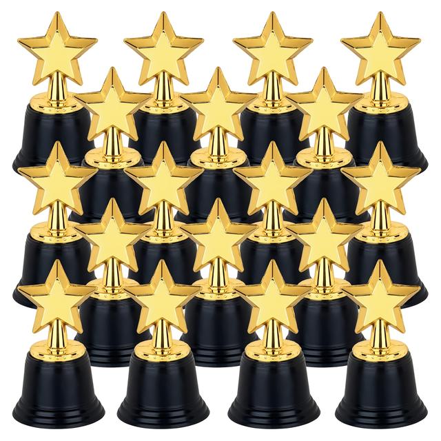 TEMU 18 ชิ้น ทร็อฟี่ดาวทองคำขนาดเล็ก - เหมาะสำหรับของขวัญปาร์ตี้ฮาโลวีน, ถุงของรางวัล และการแข่งขันกีฬา