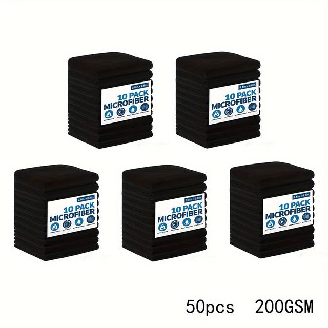 TEMU Förpackning med 5/10//100 Svarta Bilrengöringsdukar, Supermjuka Snabbtorkande Absorberande Skursvampar