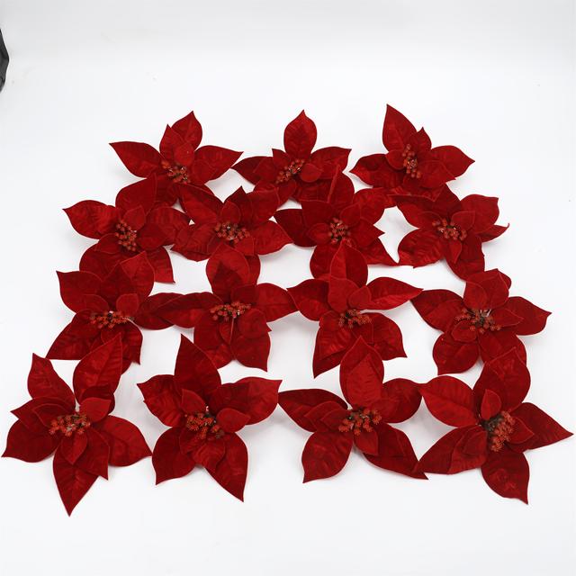 TEMU 15 piezas de flores navideñas, decoraciones para el hogar para festiva, adornos para la parte superior , adornos florales festivos