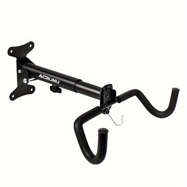 TEMU Stainless Wall Mount Rack, Black Varnished Finish, Adjustable Hanging Shelf For Road And Mountain Bikes, Sports Equipment Display Stand, 1 Pack