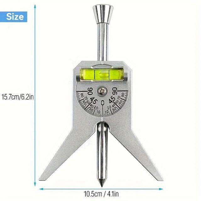 TEMU Precisie buiscentreringstool met verstelbare draaiknop & waterpas - Y-type kop hoekmarkeerder voor loodgieters, lassers | Snelle & nauwkeurige meting