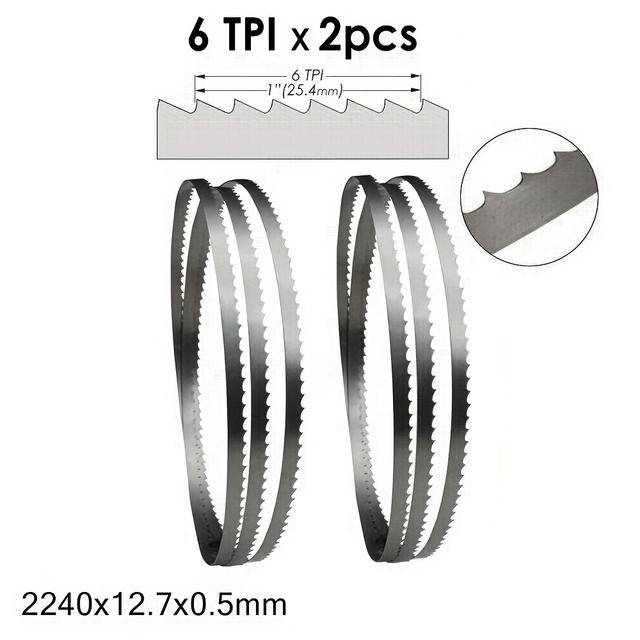 TEMU 2pcs 1400/1425/1511/2240mmband Saw Blades, Band Saw Blades 1400, Band Saw Blades 1425, Band Saw Blades 1511, Bandsaw Blade 2240, Woodworking Tools For Draper Fox Skip Bandsaw