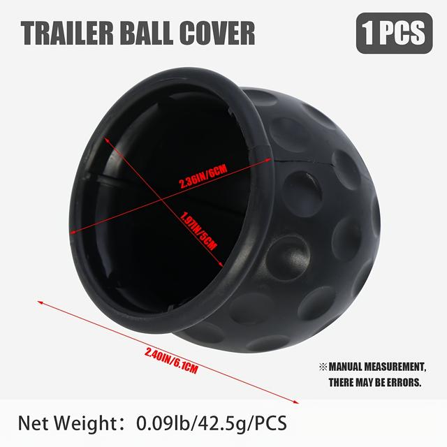 TEMU Koetsu Trailer Ball Cover - Tpr Rubber Hitch Protector For Car And Truck Trailers, Black, 1pc, Textured Surface For Grip, Protects Tow Bar Ball From And Scratches