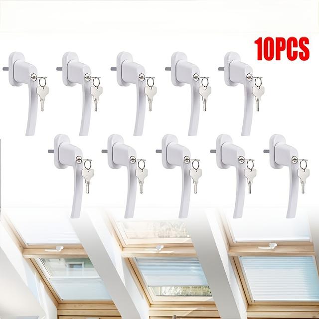 TEMU 10 pièces Poignée de Porte et Fenêtre en Plastique Renforcé, Poignée Intérieure Élargie, Verrouillage par Liaison pour Ouverture Extérieure, Poignée de Transmission Sécurisée et Durable