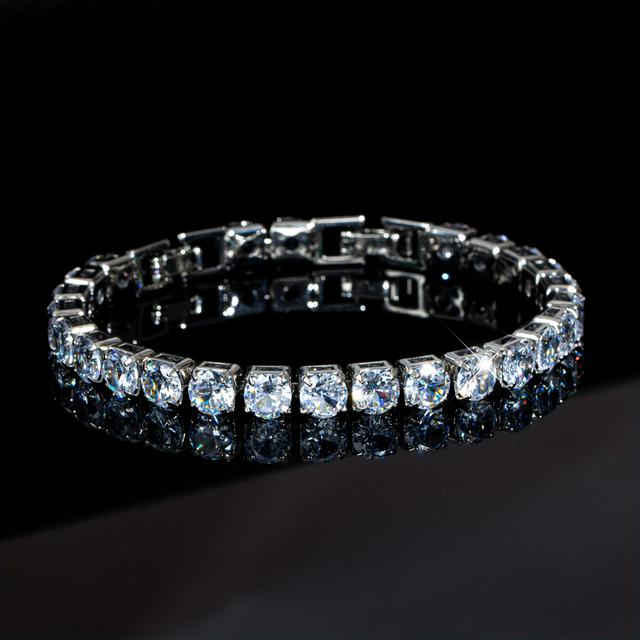 TEMU 6 mm-es Fehér Szintetikus Cirkónia Tenisz Karkötő - Divatos Réz Lánc, Esküvőkre, Évfordulókra és Hétköznapi Viseletre Ideális - Tökéletes Ajándék Hálaadáshoz, Karácsonyra és Apák Napjára