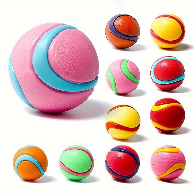 TEMU 4pcs Durable Squeaky Dog Balls - Tough Chew Toys For All Breeds, Interactive Training & Play