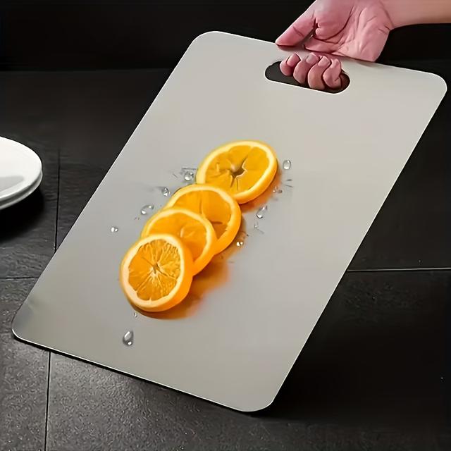 TEMU Premium Stainless Steel 2025 Double-sided - Food Grade Stainless Steel Cutting Board For Kitchen And Dining