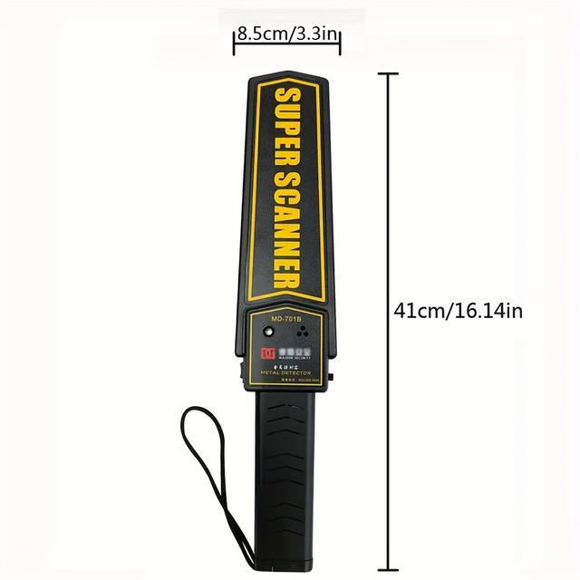 TEMU Hordozható testvizsgáló pálca állítható érzékenységgel és fémérzékelő képességekkel (akkumulátorral együtt)